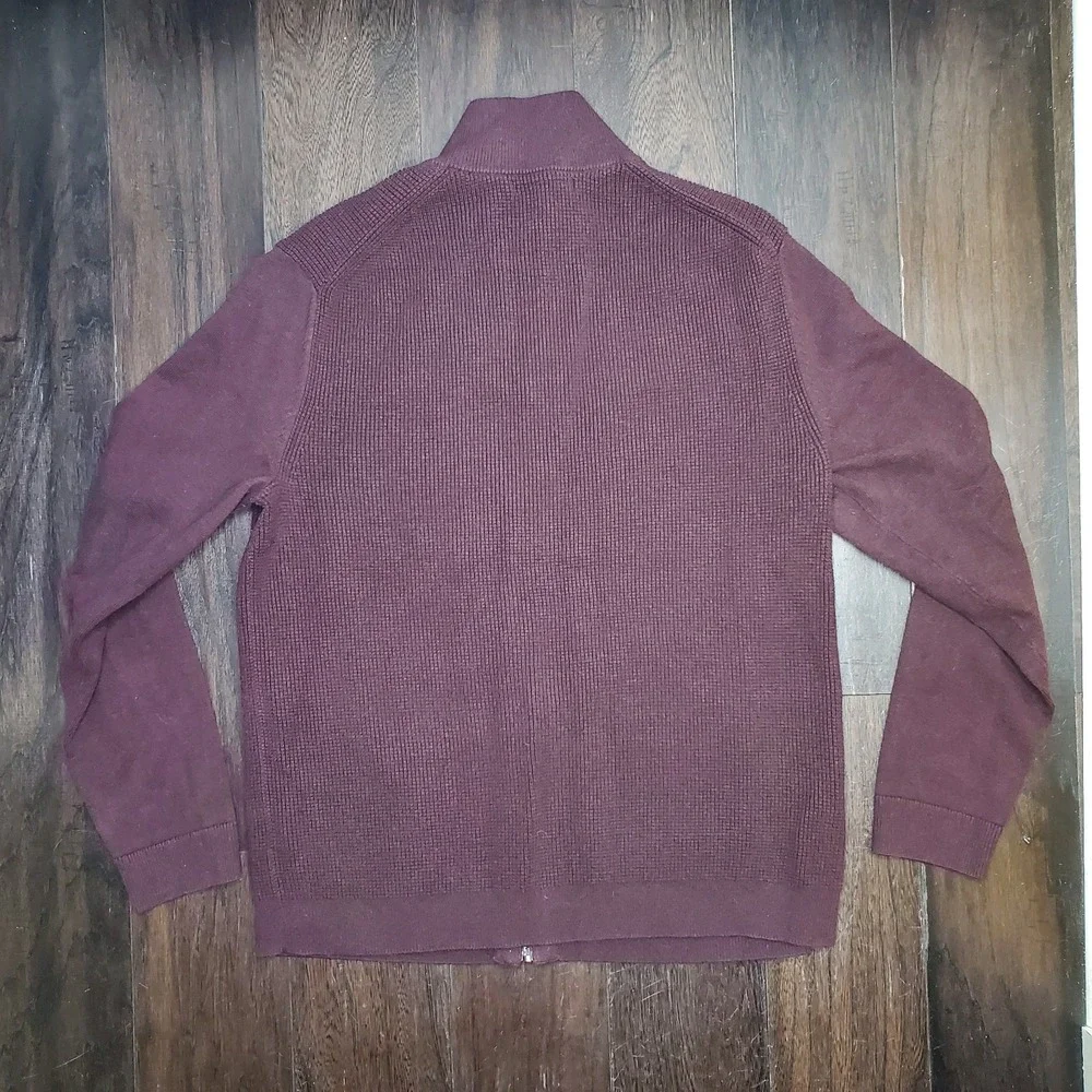 Banana Republuc Full Zip Mock Neck Sweater Bergundy Size Large
